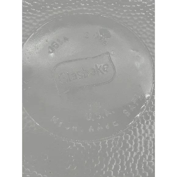 Vintage Glasbake Green Daisy Mixing Bowl 1 Quart J-514 USA Milk Glass - Picture 7 of 7